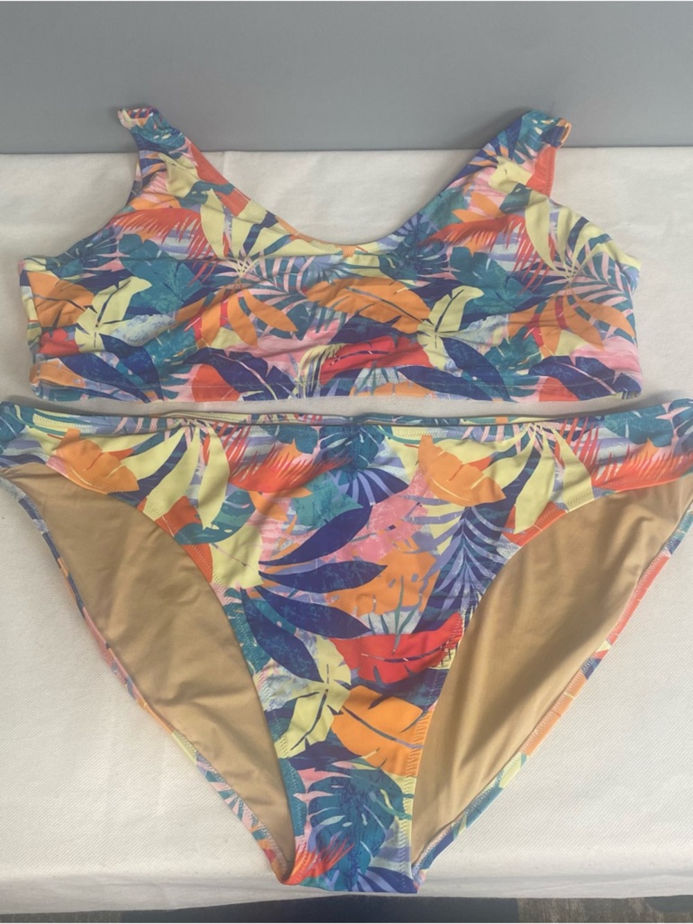 Old Navy 4X Bikini Set Multicolor Tropical Leaf Print NWOT